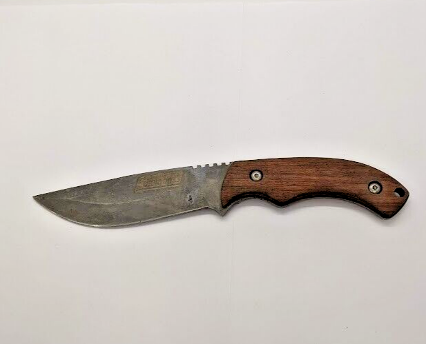 Coleman Drop Point Plain Edge Fixed Blade Wood Handle Hunting Knife Wi ...