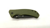 Ozark Trail 19460 Folding Pocket Knife Plain Edge Liner Lock Black SS Green G10