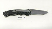 Stanley Tactical Folding Pocket Knife Black Rubber Handle Plain Liner Lock