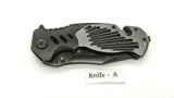 Snake Eye Tactical Series Rescue Folding Pocket Knife Assisted Combo Aluminum