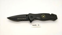 Special Forces Tactical Rescue Folding Pocket Knife Combo Edge Liner G10 Black