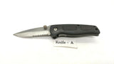 Kutmaster Combo Stainless Steel Blade Folding Pocket Knife Liner Black Handle