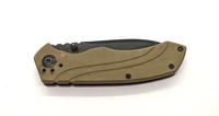 Camillus Titanium 7 3/4" Folding Pocket Knife 3 1/8" Plain Blade Tan G10 Handle