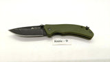 Ozark Trail 19460 Folding Pocket Knife Plain Edge Liner Lock Black SS Green G10