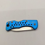 Nite Ize Drop Point Plain Edge Lockback Blue Handle Folding Pocket Knife