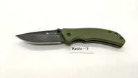 Ozark Trail 19460 Folding Pocket Knife Plain Edge Liner Lock Black SS Green G10