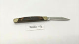Buck #379 Solo Folding Pocket Knife 3 Pin Wood Handle Brass Bolsters Clip Point