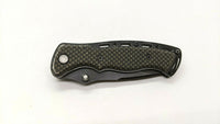 Sheffield Black Carbon Fiber Style Folding Pocket Knife Plain Edge Liner Lock