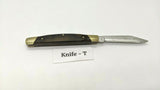 Buck #379 Solo Folding Pocket Knife 3 Pin Wood Handle Brass Bolsters Clip Point