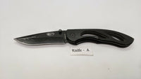 Northwest Trail W9340 Folding Pocket Knife Plain Edge Liner Lock Black Skeleton