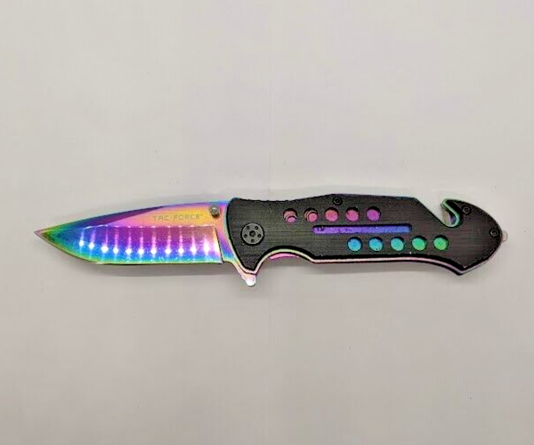 Tac-Force TF-509 Drop Point Plain Rainbow Blade Liner Lock Folding Pocket Knife