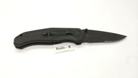 Kobalt Folding Pocket Knife Combination Edge Liner Lock Glass Filled Nylon Black