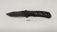 Smith & Wesson Extreme Ops SWA6 Folding Pocket Knife Plain Edge Liner Lock Black