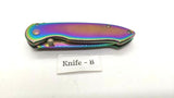 Tac-Force TF-862 USA Design Folding Pocket Knife Plain Edge Frame Lock Rainbow