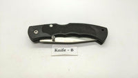 Ozark Trail Folding Pocket Knife Combo Edge Lockback Black Plastic Stainless