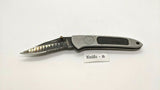 Eddie Bauer Titanium Coated Combo Folding Pocket Knife Button Lock Stainless