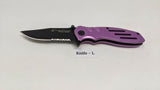 Smith & Wesson Extreme Ops SWA24SP Folding Pocket Knife Combo Edge Liner Pink