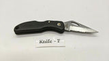 Maxam Small Black Falcon Folding Pocket Knife Lockback Combo Edge Plastic Handle