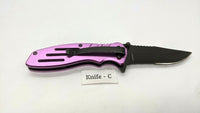 Smith & Wesson Extreme Ops SWA24SP Folding Pocket Knife Combo Edge Liner Pink