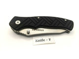 Stanley Tactical Folding Pocket Knife Black Rubber Handle Plain Liner Lock