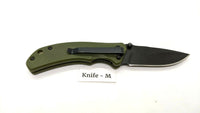 Ozark Trail 19460 Folding Pocket Knife Plain Edge Liner Lock Black SS Green G10