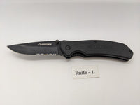 Husky Black Single Combo Edge Blade Folding Pocket Knife Liner Lock **Various**