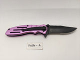 Smith & Wesson Extreme Ops SWA24SP Folding Pocket Knife Combo Edge Liner Pink