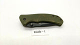 Ozark Trail 19460 Folding Pocket Knife Plain Edge Liner Lock Black SS Green G10