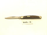 Buck #379 Solo Folding Pocket Knife 3 Pin Wood Handle Brass Bolsters Clip Point