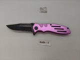 Smith & Wesson Extreme Ops SWA24SP Folding Pocket Knife Combo Edge Liner Pink