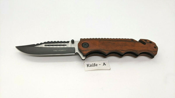 Tac-Force TF-809 Assisted Folding Pocket Knife Pakkawood Handle Liner Plain Edge