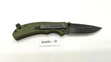 Ozark Trail 19460 Folding Pocket Knife Plain Edge Liner Lock Black SS Green G10