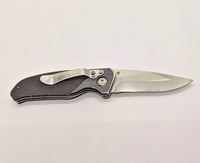Husky Drop Point Plain Edge Frame Lock Folding Pocket Knife Black Handle