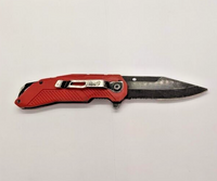 Craftsman Liner Lock Red Combination Drop Point Blade Folding Pocket Knife