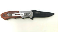 Tac-Force TF-468 Tactical Folding Pocket Knife Wood Handle Black Stainless Steel