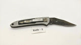 Eddie Bauer Titanium Coated Combo Folding Pocket Knife Button Lock Stainless