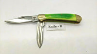 Frost Cutlery Jack 2 Blade Folding Pocket Knife 3 Pin Bone w/Nickel Bolsters SS