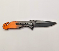 Tac Force Speedster Orange Black EMT Drop Point Combination Blade Folding Knife