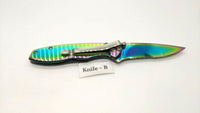 Sheffield Rainbow Folding Pocket Knife Combo Edge Frame Lock Stainless Steel