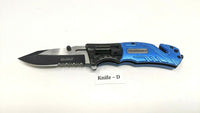 Tac-Force Speedster TF-835 Tactical Folding Pocket Knife Assisted Police Blue