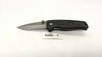 Kutmaster Combo Stainless Steel Blade Folding Pocket Knife Liner Black Handle