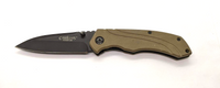 Camillus Titanium 7 3/4" Folding Pocket Knife 3 1/8" Plain Blade Tan G10 Handle