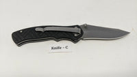 Stanley Tactical Folding Pocket Knife Black Rubber Handle Plain Liner Lock