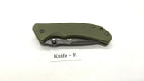 Ozark Trail 19460 Folding Pocket Knife Plain Edge Liner Lock Black SS Green G10