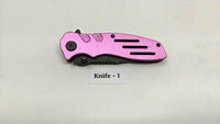 Smith & Wesson Extreme Ops SWA24SP Folding Pocket Knife Combo Edge Liner Pink