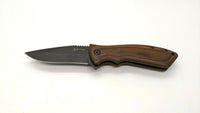 Elk Ridge ER-A002 Folding Pocket Knife Plain Edge Liner Lock Wood Handle SS