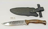 Kizlyar Russian Hunting Knife 5 7/8" Blade Hardwood Handle with Leather Sheath 4