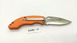 Ozark Trail Outdoor Equipment Folding Pocket Knife Combo Edge Liner Lock Orange