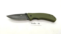 Ozark Trail 19460 Folding Pocket Knife Plain Edge Liner Lock Black SS Green G10