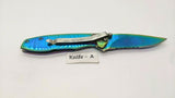 Sheffield Rainbow Folding Pocket Knife Combo Edge Frame Lock Stainless Steel